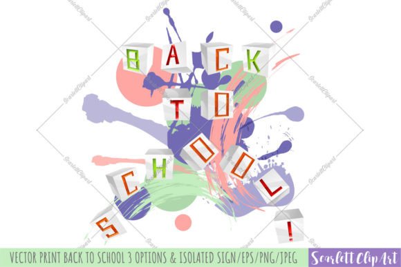 Back to School Lettering Vector Print