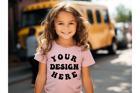 Back to School Pink T-shirt Mockup