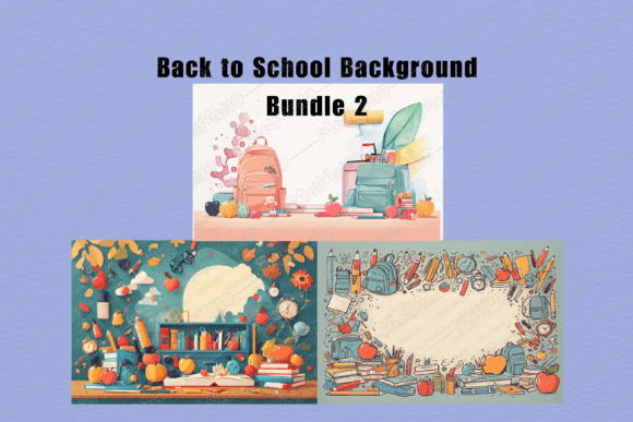 Cartoon Back to School Background Bundle