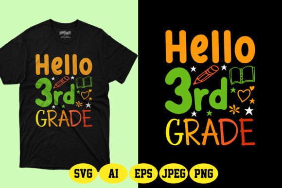 Hello 3rd Grade Back to School SVG