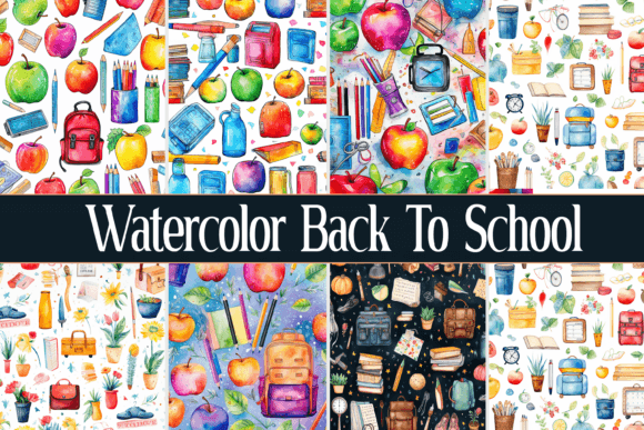Watercolor Back to School - Freebies